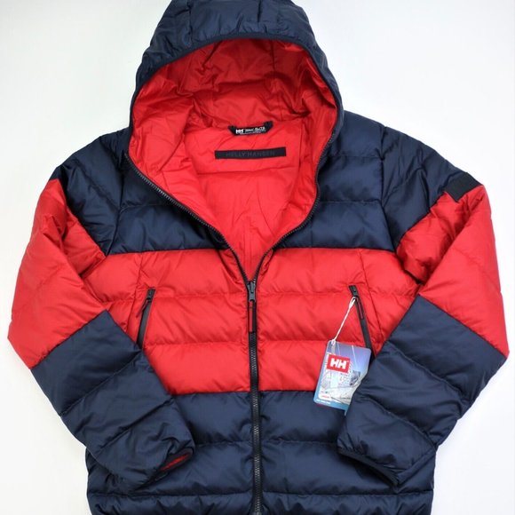 New HELLY HANSEN RWB Reversible Down Jacket Men's Size Large PrimaLoft HH - Picture 1 of 16